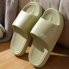 Women's Striped Soft Sole Pillow Slides Non-slip Bathroom Shoes