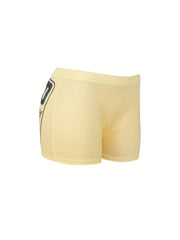 Letter Print Skinny Yoga Shorts for Women