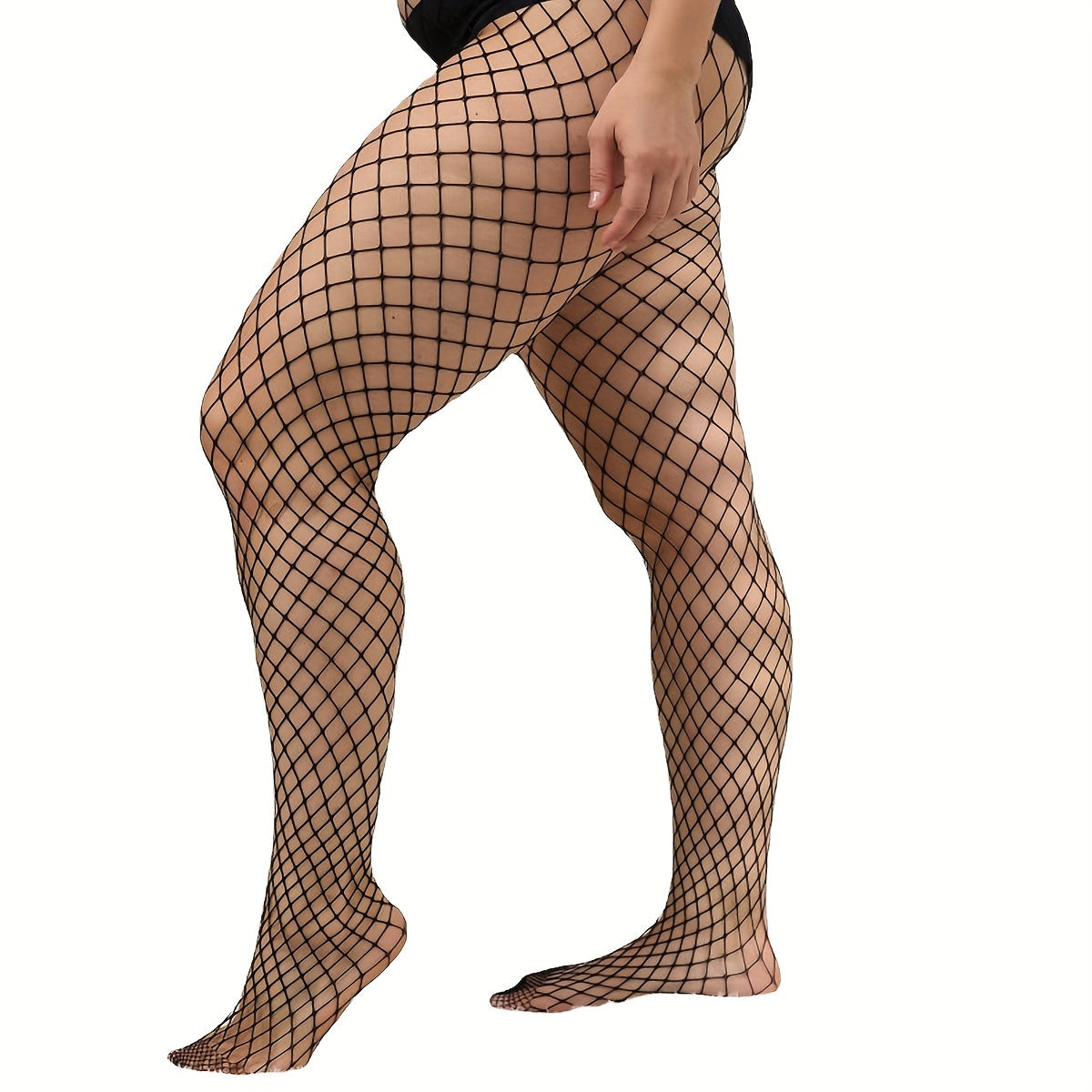4 Pairs Women's Plus Size Sexy Stockings Set High Rise Stretchy