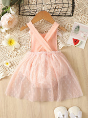 Baby Girls Lace Bowknot Mesh Onesie Dress Clothes
