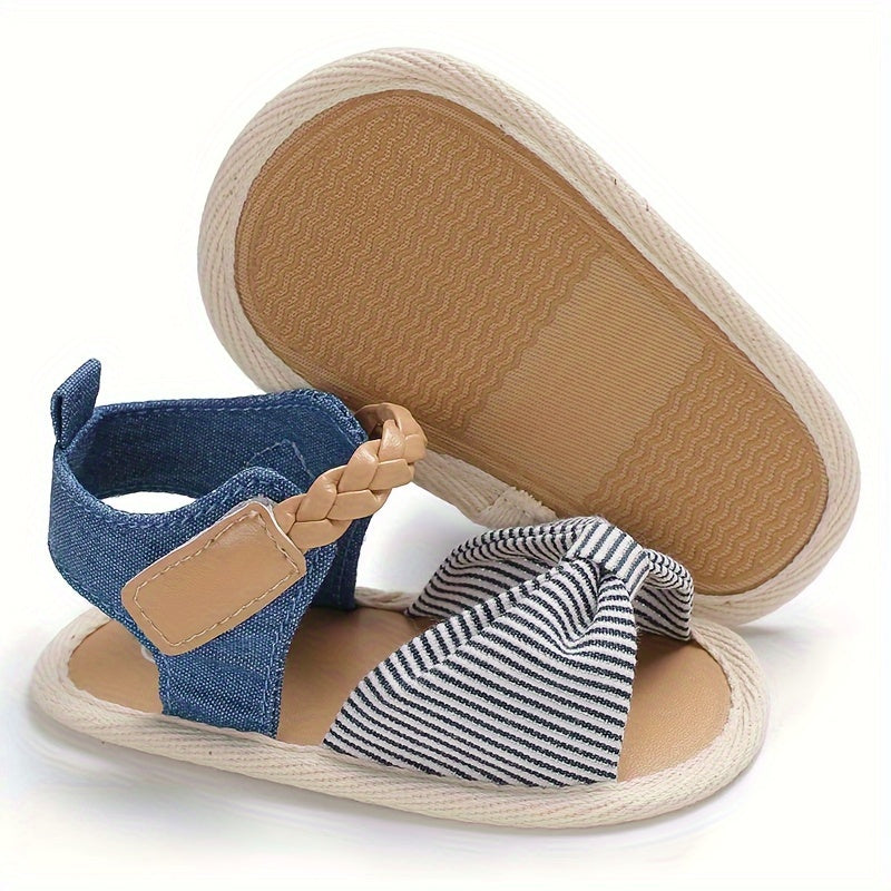 Bowknot Open Toe Sandals For Baby Girls Lightweight Comfortable