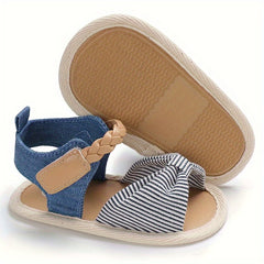 Bowknot Open Toe Sandals For Baby Girls Lightweight Anti Slip Sandals