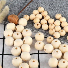 20pcs Natural Unprocessed Wooden Beads 25mm for DIY Crafts Home Party Decor