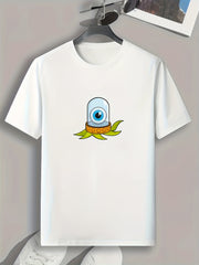 Cartoon Eye Print Men's Graphic Tee - Casual Summer T-shirt