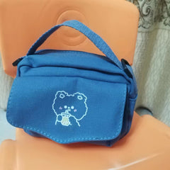 Girls Casual Drinking Bear Canvas Cross Body Bag Hand Bag With Adjustable Strap
