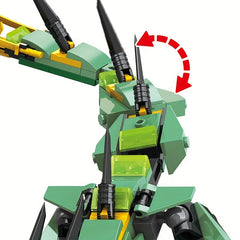 Green Chinese Dragon Building Blocks Set Educational ABS Construction Toy Animal