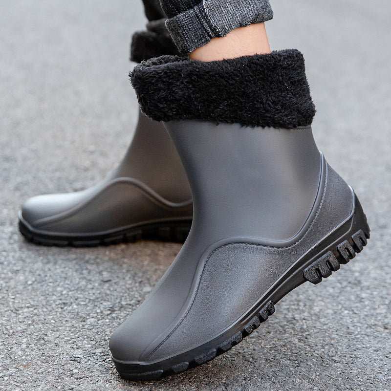 Men Rain Boots Waterproof Non slip Knee High Shoes For Outdoor