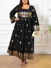 Floral Print Long Sleeve Maxi Dress