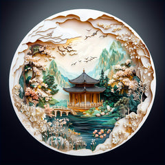 Intricate Mountain Landscape Wooden Puzzle