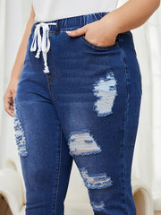 Sexy High Rise Skinny Jeans with Raw Trim