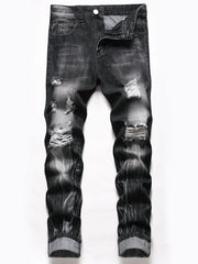 Men's Slim Fit Ripped Jeans Distressed Denim Pants