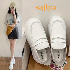 Women's Slip-On Flatform Loafers Non-Slip Soft Sole Shoes