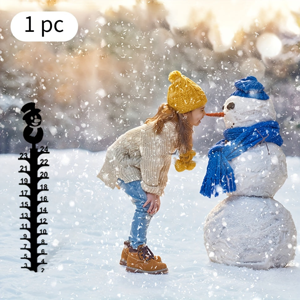 Snowman Metal Snow Gauge Large Iron Snow Measuring Ruler Sturdy Snow Depth