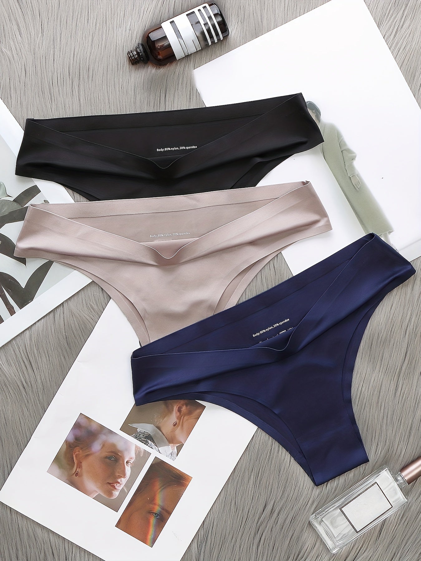 5 Pack Plus Size Seamless Low Waist Panties Set