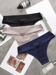 5 Pack Plus Size Seamless Low Waist Panties Set