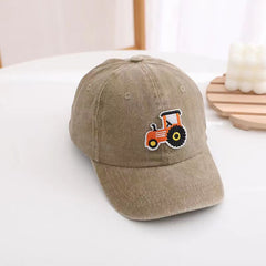 Kids Tractor Embroidered Ball Cap with Visor