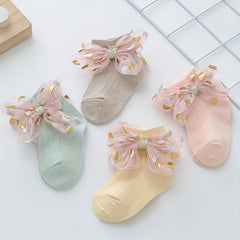 Baby Girls Bow Plain Socks for Infant Newborn Toddlers