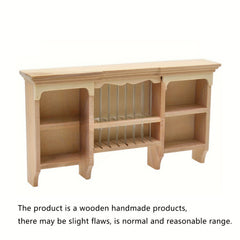 1:12 Dollhouse Kitchen Wall Shelves & Storage Cabinets Natural Wood
