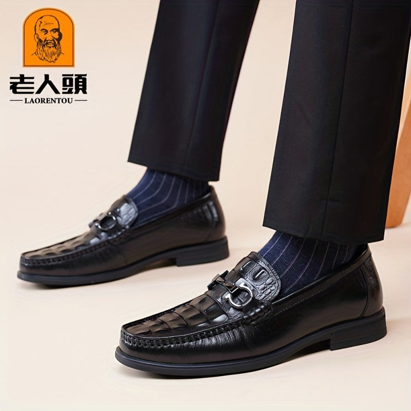 LAORENTOU Men's Leather Horsebit Loafer Shoes Lightweight Non Slip Driving Shoes
