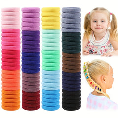 100pcs Sweet Candy Nylon Elastic Hair Ties - Girls Holiday Gift