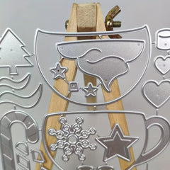 1Pc Christmas Tea Cup Metal Cutting Dies For Scrapbooking