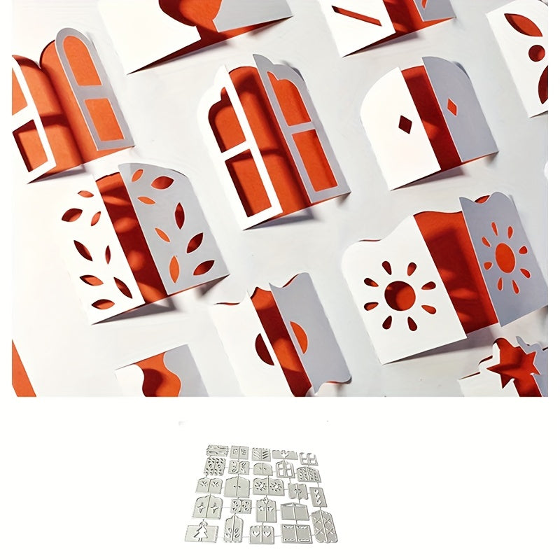 24pcs 3D Window Leaf Ring Metal Cutting Dies Scrapbook Craft Stamping Die