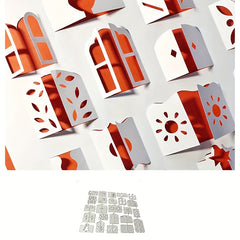 24pcs 3D Window Leaf Ring Metal Cutting Dies Scrapbook Craft Stamping Die