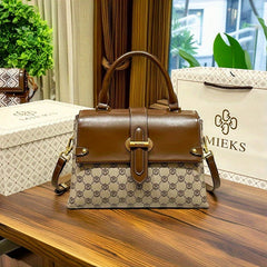 Stylish Texture Masterpiece Classic Handbag with Lock Buckle