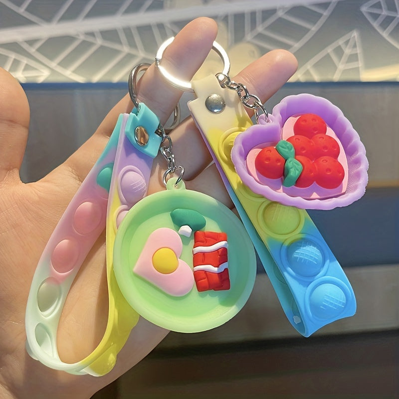 Cartoon Kitchen Keychain Steamer Bag Pendant Student Keychain