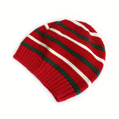 Kids Striped Knit Hat for Autumn/Winter, Warm Woolen Baby Hat