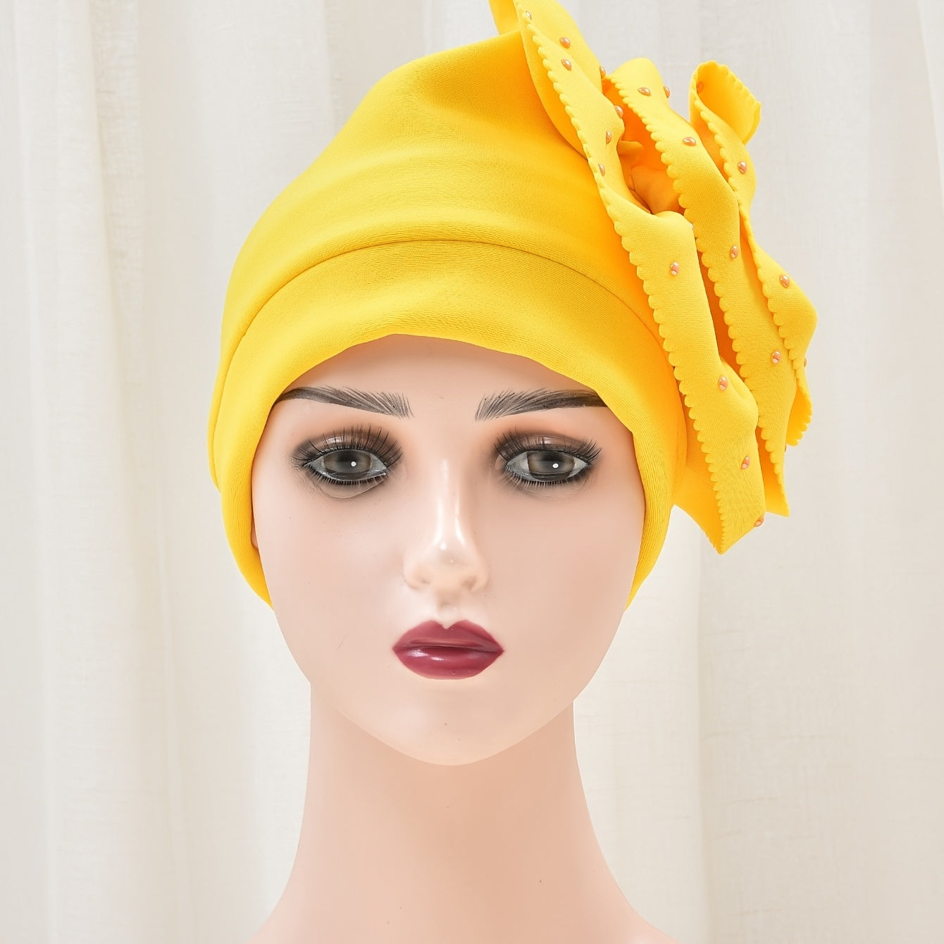 Turban Hair Cap Women Casual Big Flowers Head Hat Cap Headwear