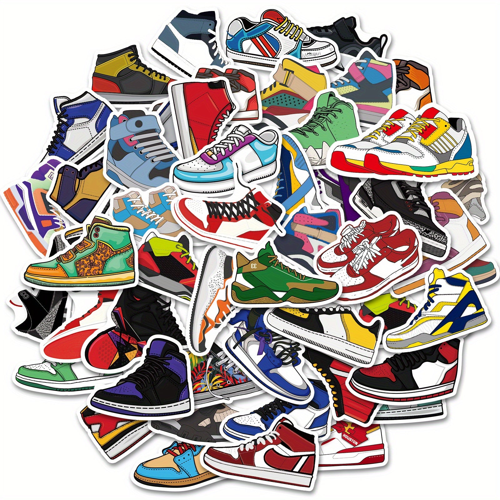 50pcs Shoe Assembly Stickers Waterproof Vinyl Notebook Stickers