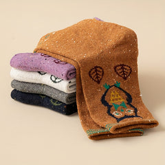 5 Pairs Owl Print Socks Cute & Cozy Women's Stockings & Hosiery