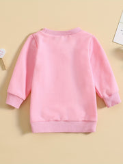 Girls Letter Print Long Sleeve Sweatshirt