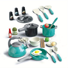 32pcs Kids Kitchen Toy Set Pretend Cooking Accessories Girls Boys Christmas Hall