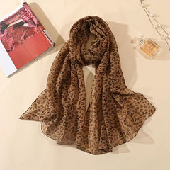 Leopard Bandana Chiffon Scarf Neck Neckerchief Polyester Head Wrap Charm