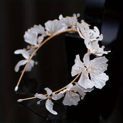 Bohemian Flower Bridal Headband with Sparkling Accents