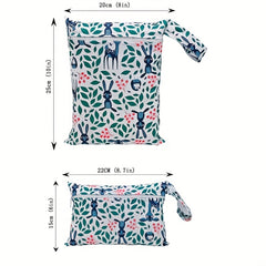2pcs Deer Print Diaper Bag Washable Cloth Diaper Bag