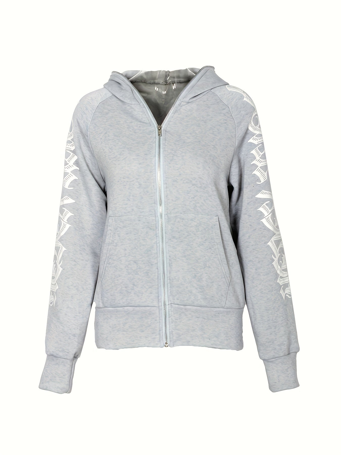 Y2K Style Sports Hoodie Jacket Zip Up Women's Sweatshirt