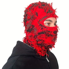 Y2K Embroidered Balaclava Full Ski Mask Knitted Camo Headwear Unisex