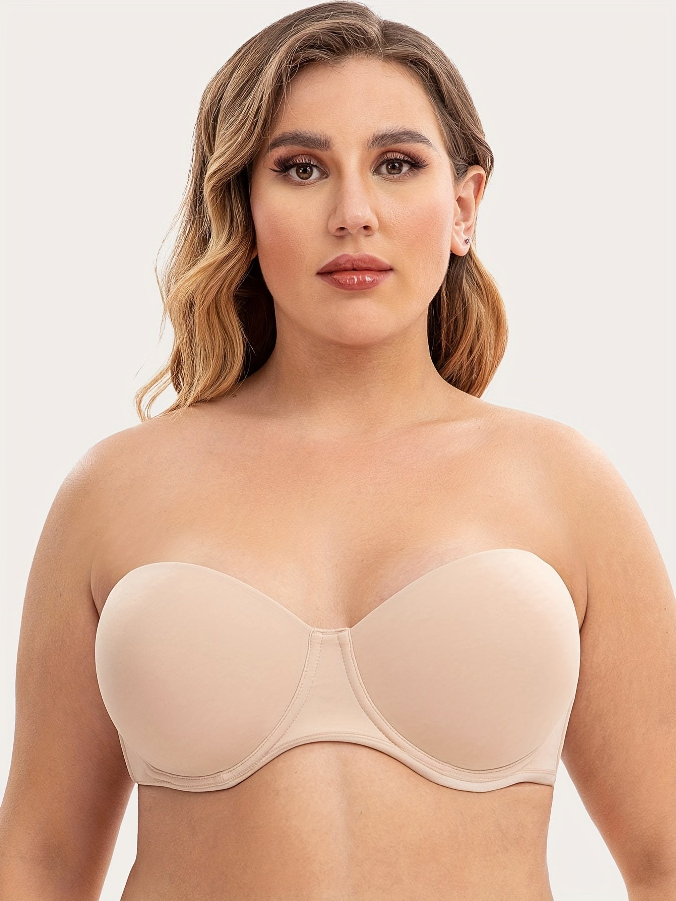 Strapless Underwire Molded Cup Non Slip Bra