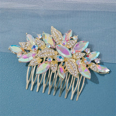 Girls Rhinestone Hairpin Crystal Leaf Hairpin