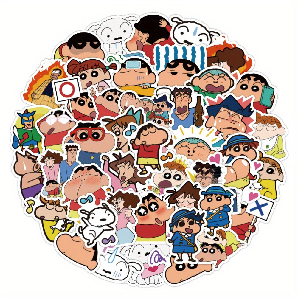 60pcs Cartoon Crayons Small Stickers for DIY Decoration