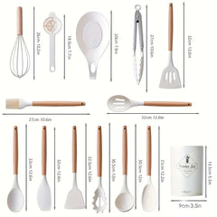 13pcs Silicone Utensil Set with Storage Bucket Non Stick Cooking Utensils