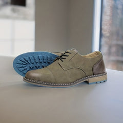 Men's PU Leather Derby Shoes Lace-up Front Business Formal Dress Shoes
