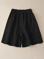 High Waist Solid Pocket Shorts for Women