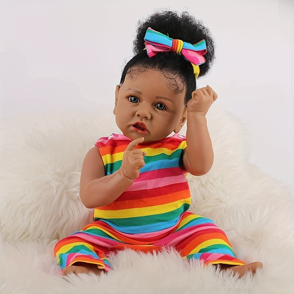 22" Realistic Reborn Baby Dolls African American Girl