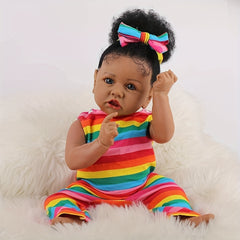 22" Realistic Reborn Baby Dolls African American Girl