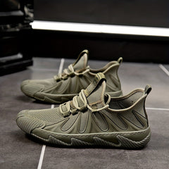 Men's Breathable Lace up Walking Shoes Outdoor Anti-Skid Sneakers