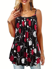 Floral Print Stretch Cami Top